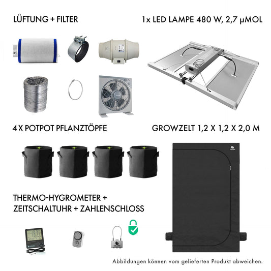 Caluma - Set 4 Plants Plus (120x120x200cm, 480W)