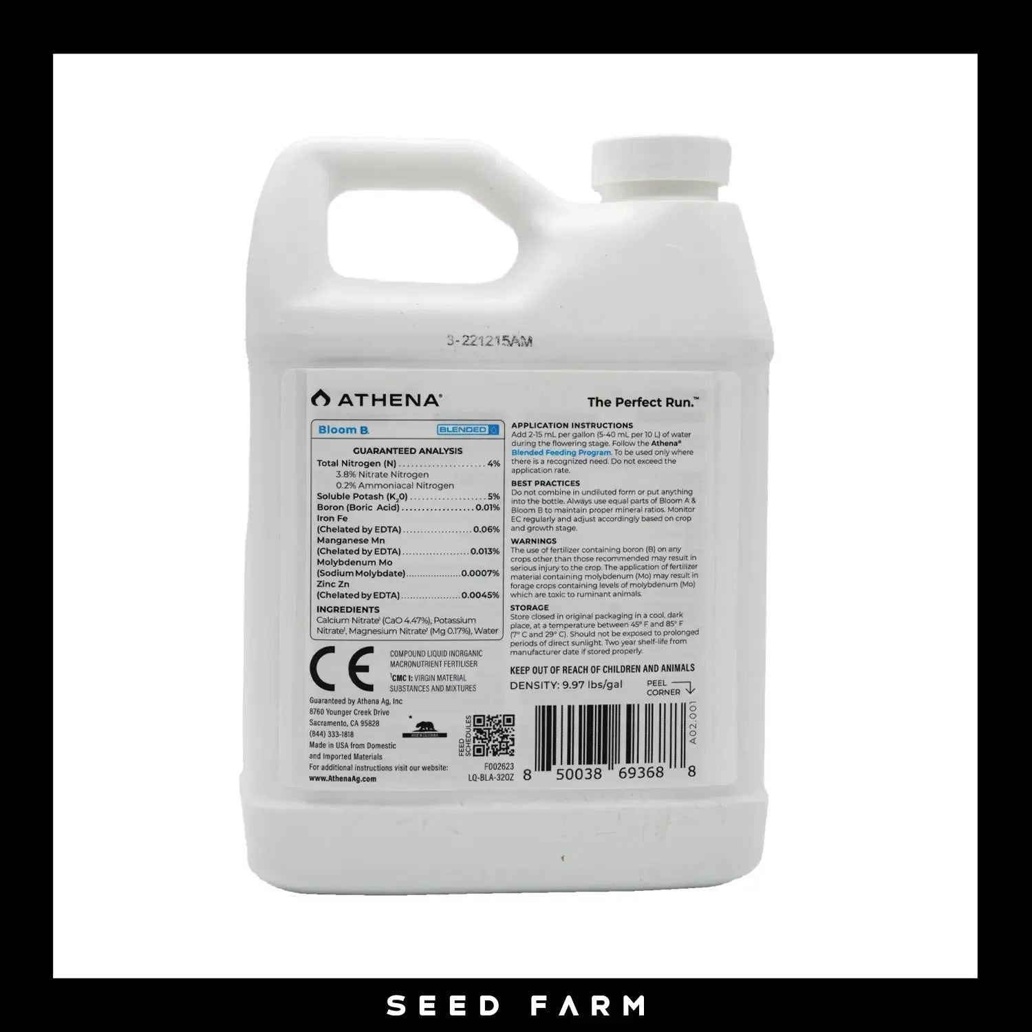 Athena, Bloom B, 946ml, 32oz, Rückansicht