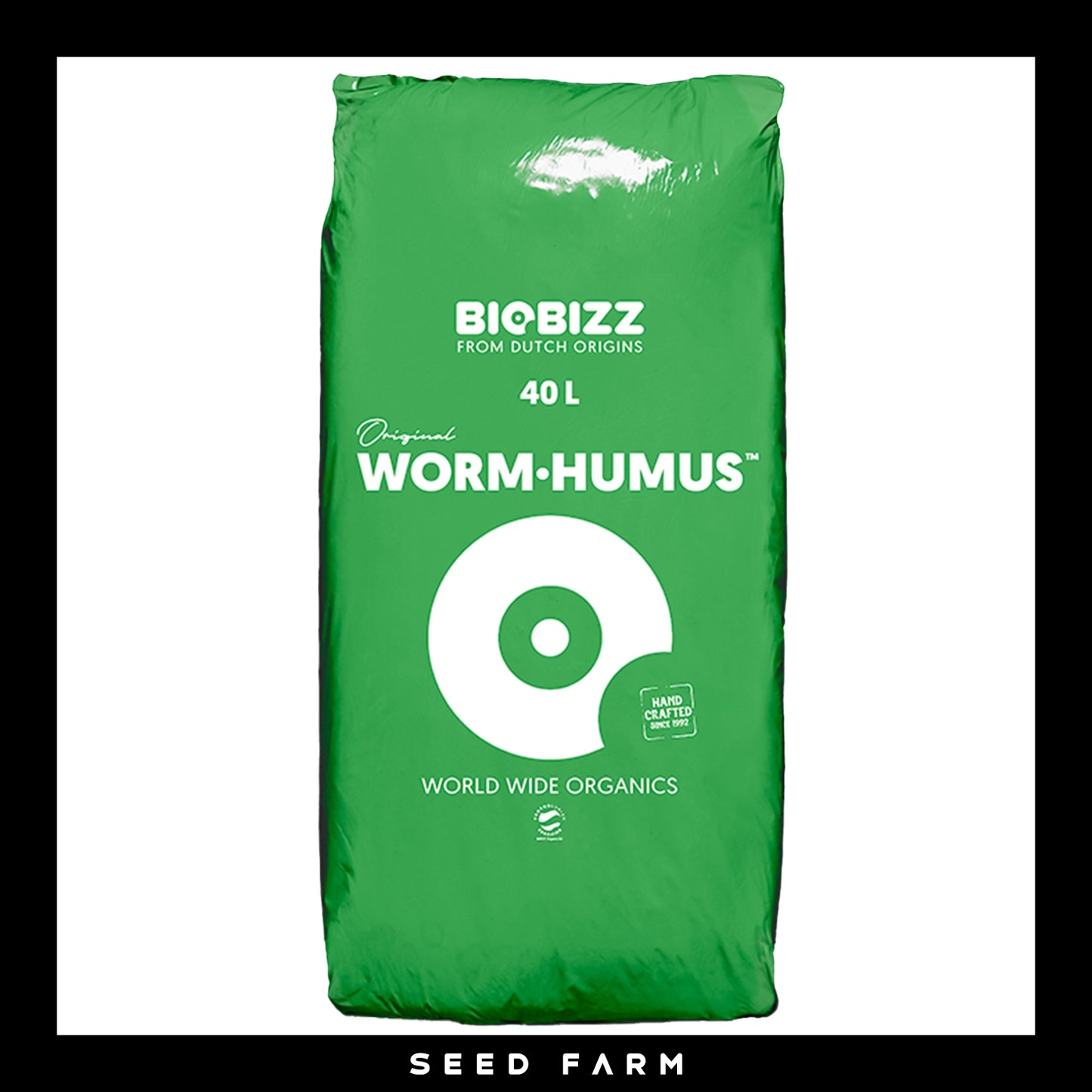 BioBizz, Worm Hummus, 40l Sack, Vorderansicht