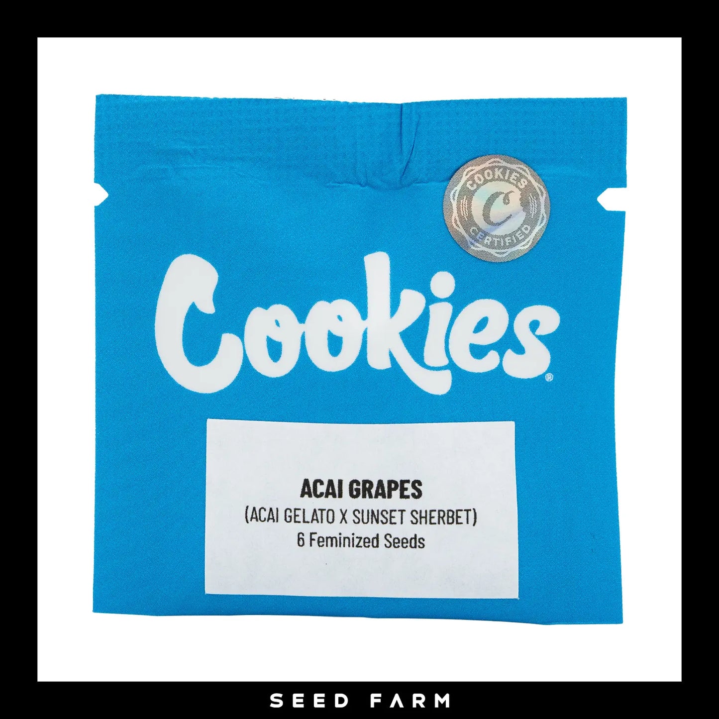 Cookies, Acai Grapes, feminisierte Cannabis Samen, 6 Stück, Vorderansicht