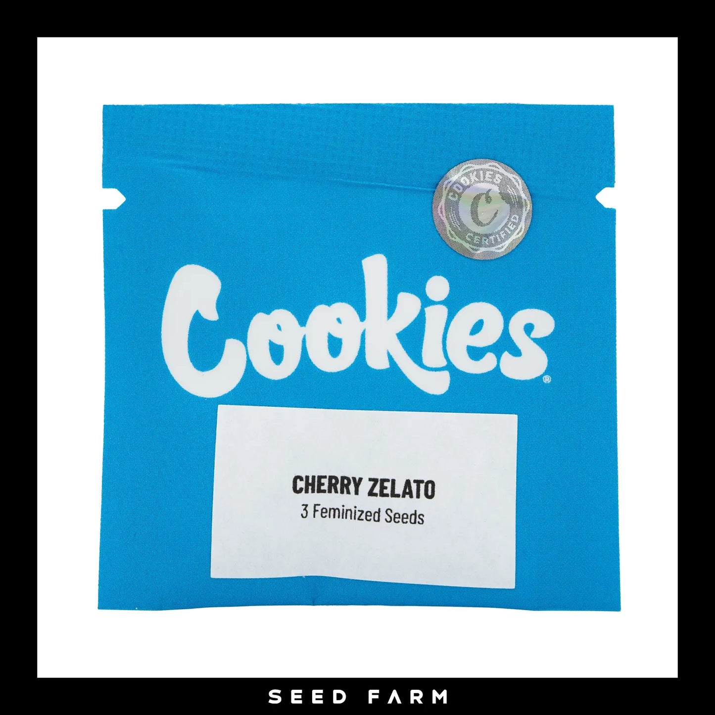 Cookies, Cherry Zelato, feminisierte Cannabis Samen, 3 Stück, Vorderansicht