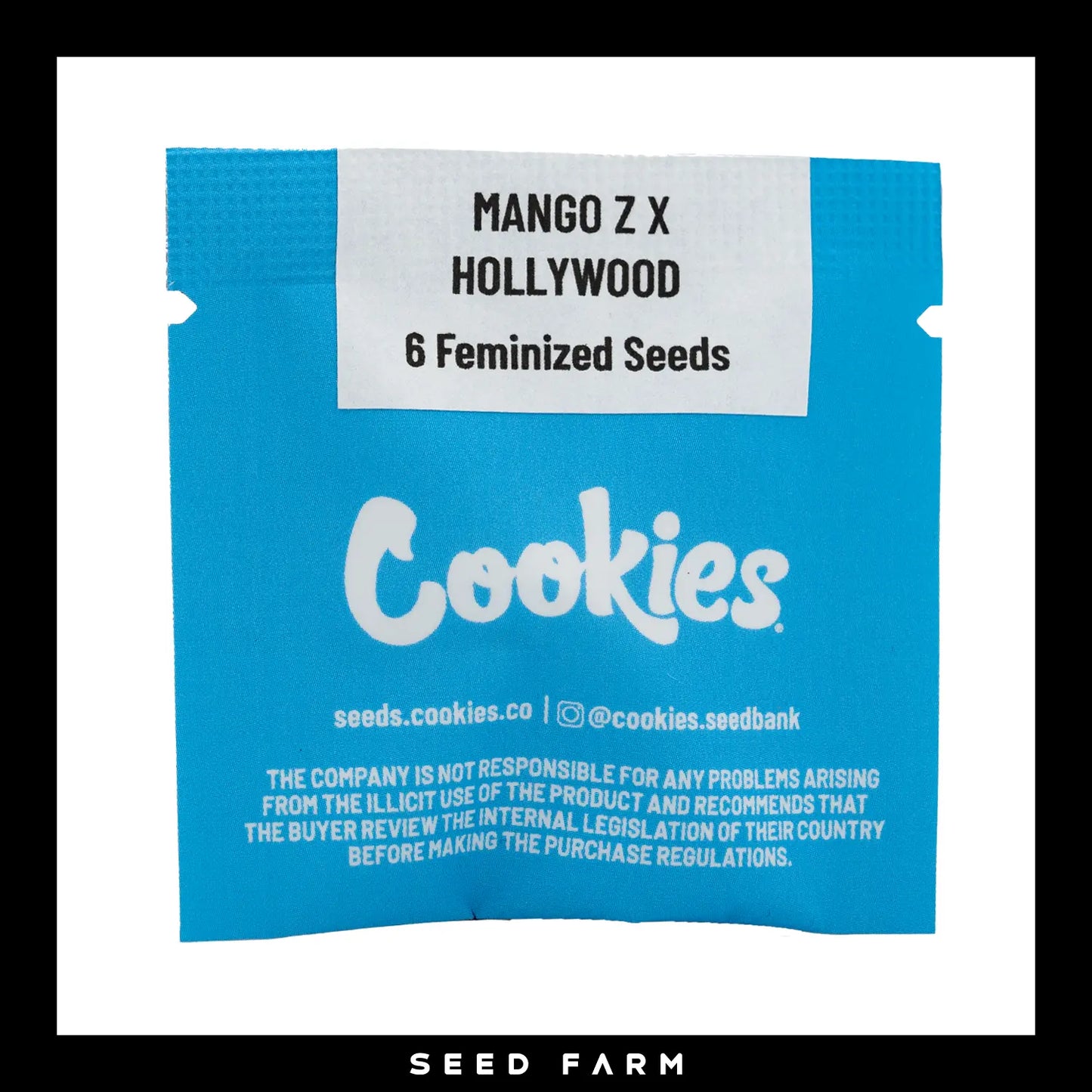 Cookies Hollywood, Mango x Hollywood, feminisierte Cannabis Samen, 6 Stück, Vorderansicht