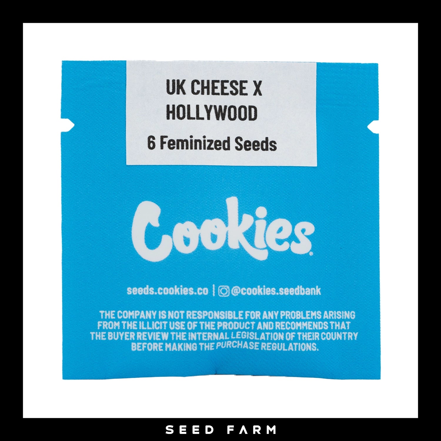 Cookies Hollywood, UK Cheese x Hollywood, feminisierte Cannabis Samen, 6 Stück, Vorderansicht