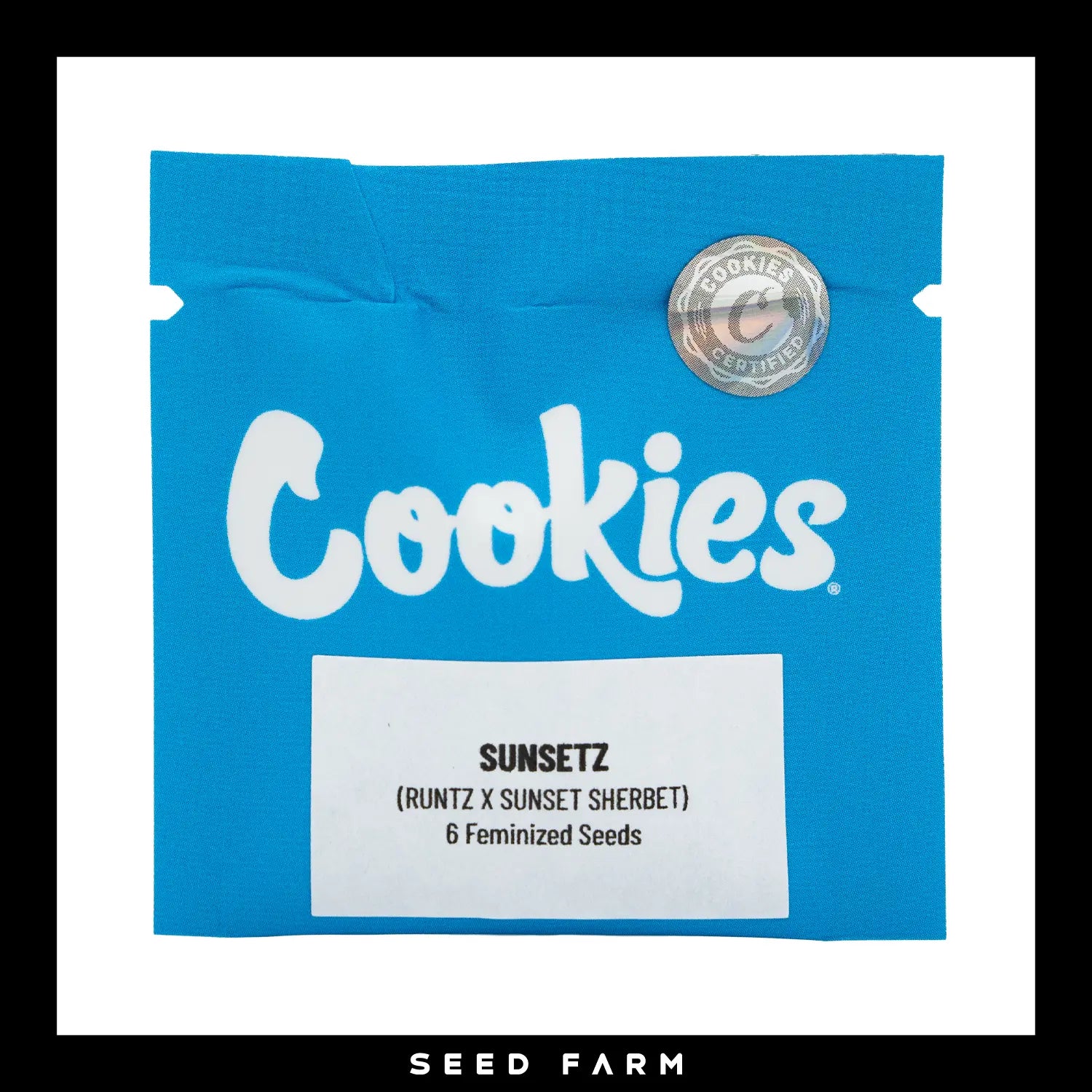Cookies, Sunsetz, feminisierte Cannabis Samen, 6 Stück, Vorderansicht