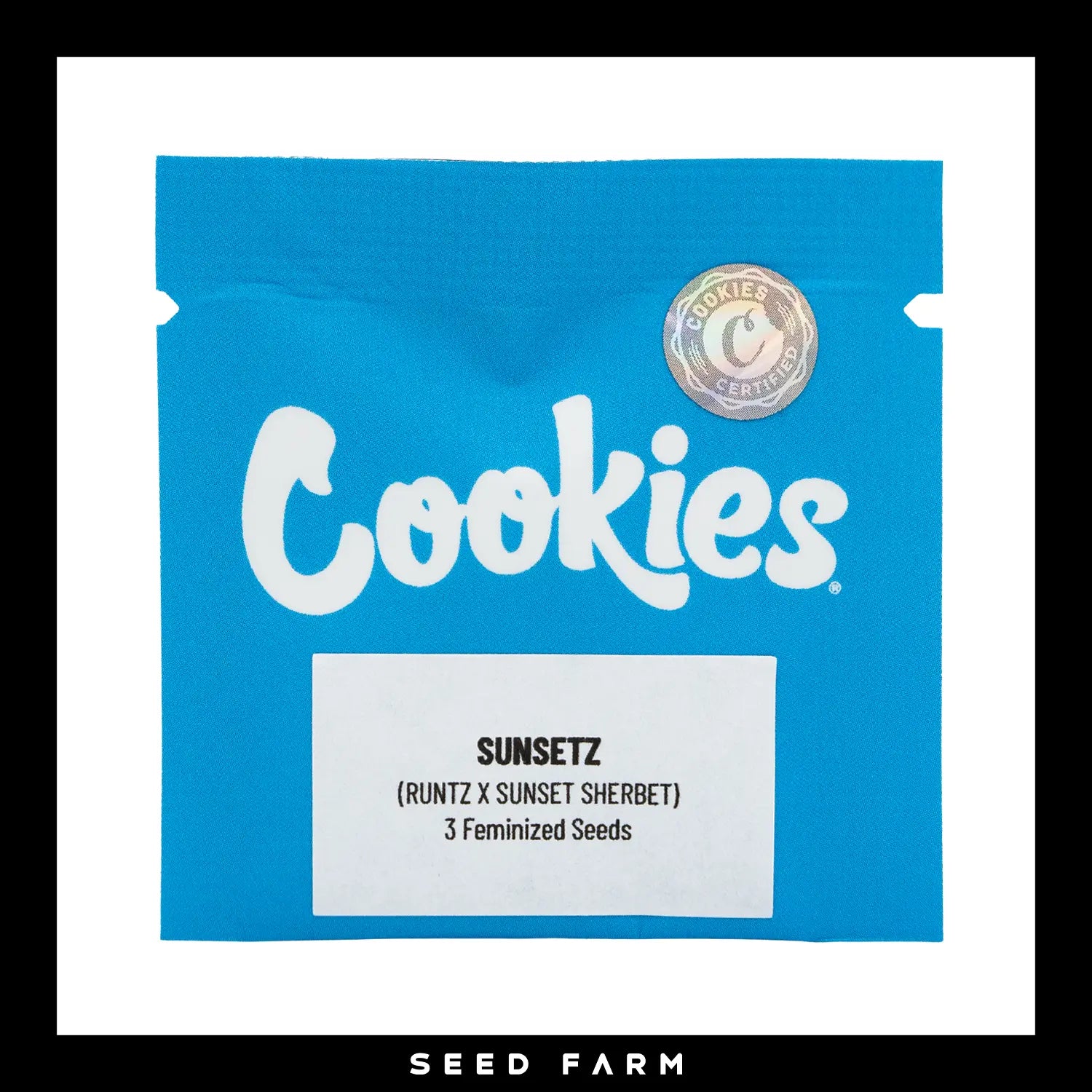 Cookies, Sunsetz, feminisierte Cannabis Samen, 3 Stück, Vorderansicht