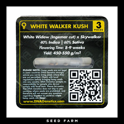 DNA Genetics White Walker, Grow your Own, feminisierte Cannabis Samen, 3 Stück, Rückansicht