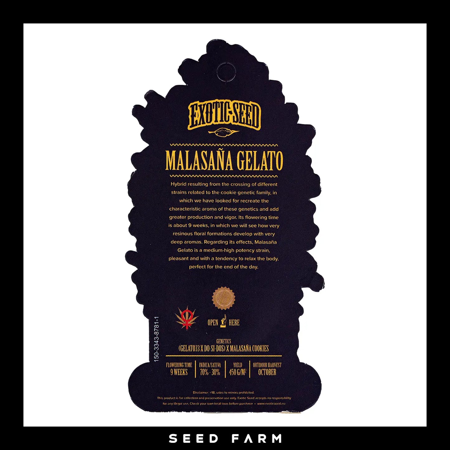 Exotic Seed Malasana Gelato, feminisierte Cannabis Samen, Rückansicht