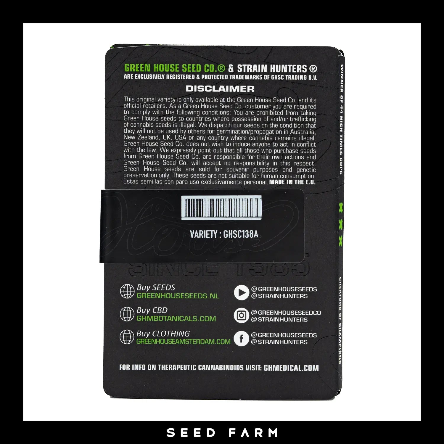 Green House Seeds, Super Lemon Haze, automatische Cannabis Samen, Rückansicht