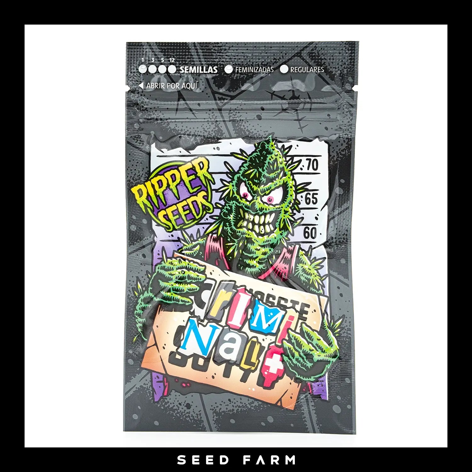 Ripper Seeds Criminal Plus feminisierte Cannabis Samen, Vorderansicht