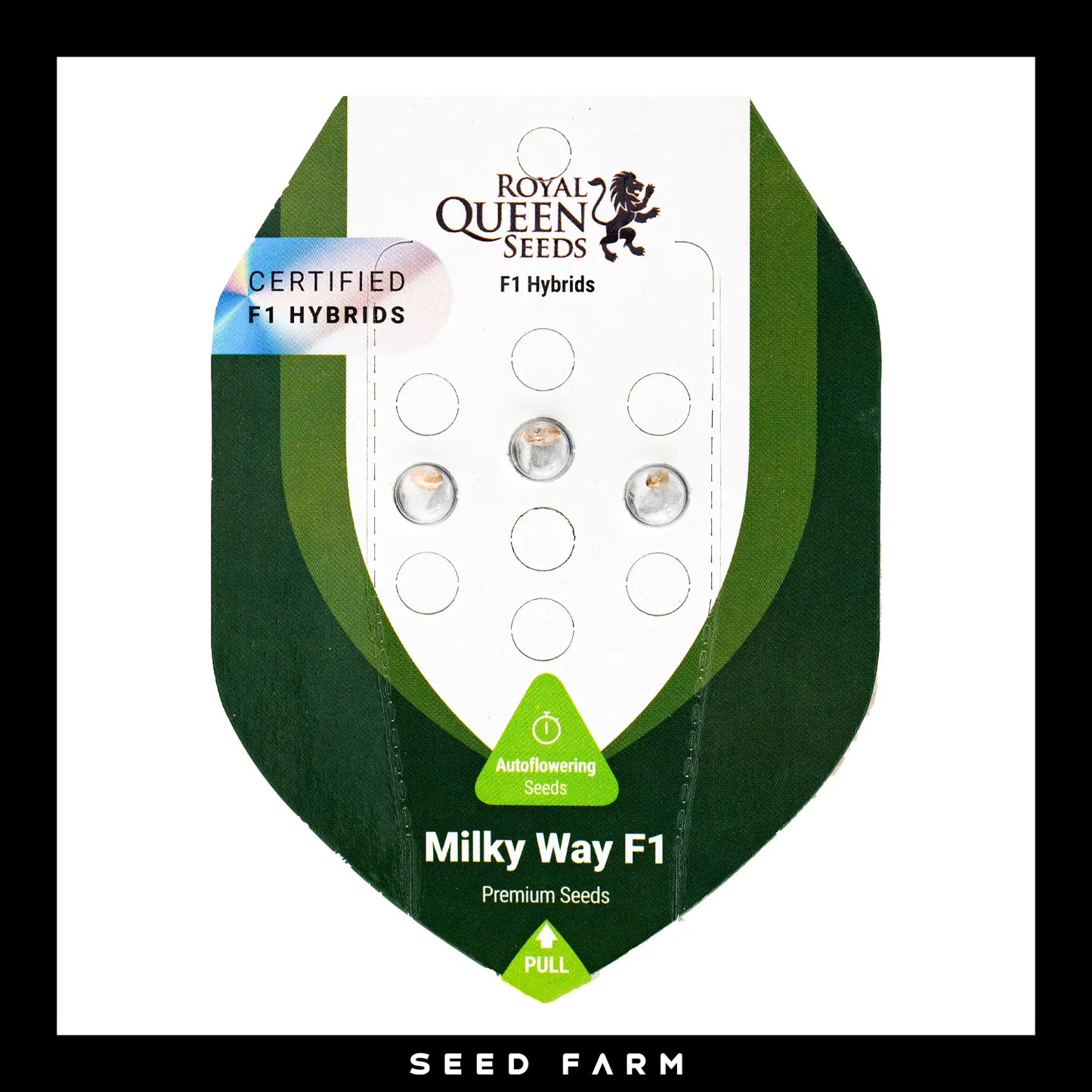 Royal Queen Seeds Milky Way F1, automatic Cannabis Samen, 3 Stück, Vorderansicht