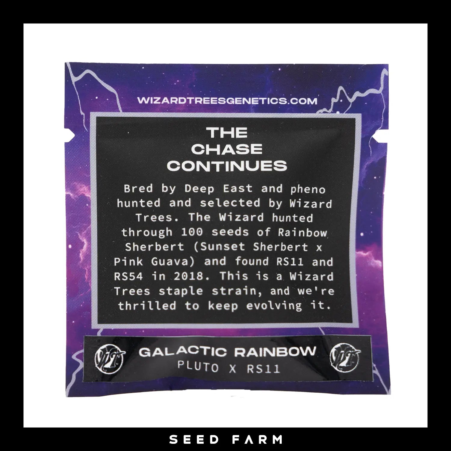 Wizard Trees Galactic Rainbow, RS Collection, feminisierte Cannabis Samen, 6 Stück, Rückansicht