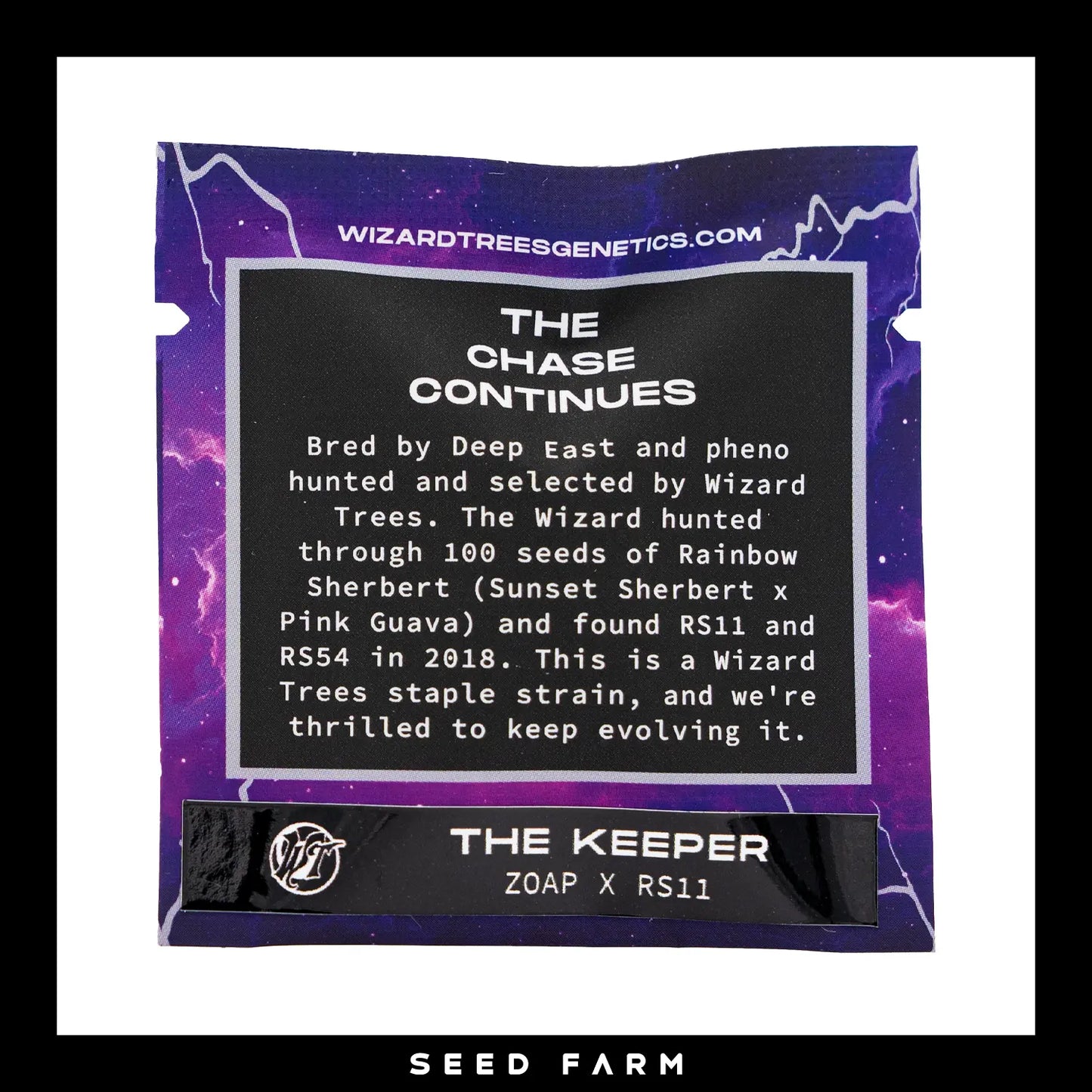Wizard Trees The Keeper, RS Collection, feminisierte Cannabis Samen, 6 Stück, Rückansicht